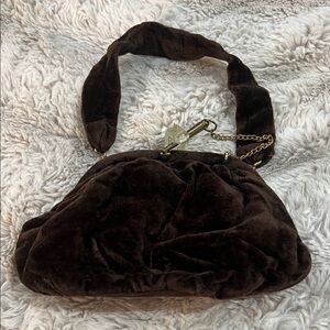 Luxurious Dark Brown Velvet Clutch